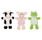 Handpuppen Kuh, Schwein, Frosch (mit Beinen) sortiert (1 Stück)