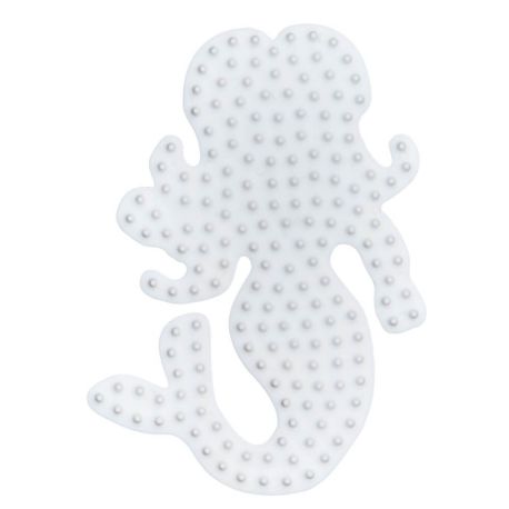 Hama® Bügelperlen midi Stiftplatte Motiv Meerjungfrau weiß.