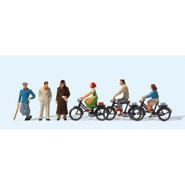 Preiser 12484 H0 Passanten und Radfahrer, um 1936