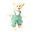 Puppen-Latzhose aus 100 % Bio-Baumwolle, salbeigrün, mit weißem T-Shirt, 2-teilig, Gr. 28-35 cm