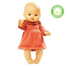 Puppen-Strickkleid aus 100 % Bio-Baumwolle, pfirsich, Gr. 28-35 cm