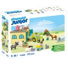 PLAYMOBIL 71656 1.2.3: Bauernhof-Abenteuer mit Traktor, Anhänger und tierischen Freunden