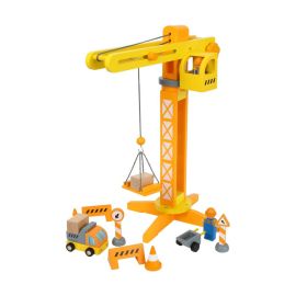 small foot Baukran mit Baustellenzubehör