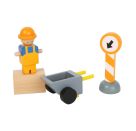 small foot Baukran mit Baustellenzubehör