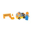 small foot Baukran mit Baustellenzubehör