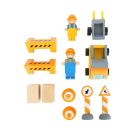 small foot Baukran mit Baustellenzubehör