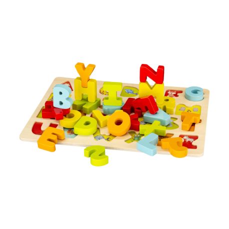 SpielMaus Holz Alphabet Puzzle-Spiel, 26-teilig