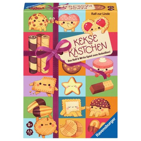 Ravensburger 24749 - Keksekästchen: Das Roll   Write Spiel zum Anbeißen für Familien, Erwachsene und Kinder ab 8 Jahre