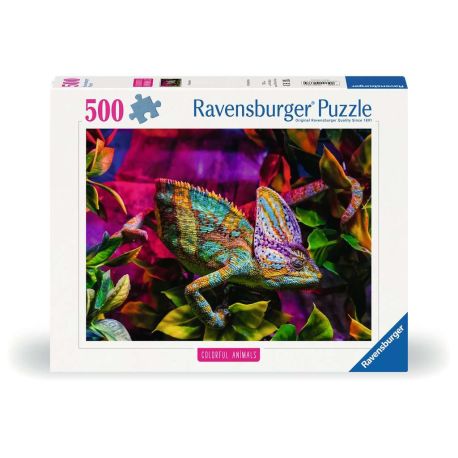 Ravensburger Puzzle 12001333, Colorful Animals - Chamäleon - 500 Teile Puzzle für Erwachsene und Kinder ab 12 Jahren