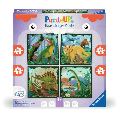 Puzzle UP! Dinosaurier von Ravensburger, 12004003 - 4 Puzzles mit 25, 36, 42, 56 Teilen zum Kombinieren und mit extra