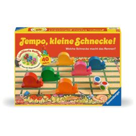 Ravensburger Kinderspiel 23034 - Tempo kleine Schnecke 40 Jahre Jubiläum, beliebtes Schneckenrennen mit zusätzlicher S