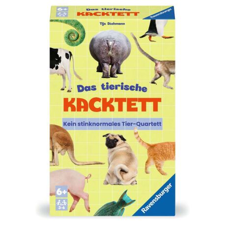 Ravensburger 23050 - Das tierische Kacktett, Quartett mit Tierkacke-Thema, Familienspiel für Kinder ab 6 Jahren und Er