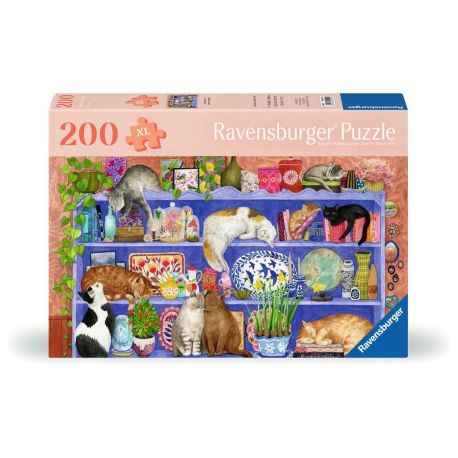 Ravensburger Puzzle 12001367 - Katzen im Regal - Puzzle für ältere Menschen und Senioren, mit 200 extra griffigen Puzz