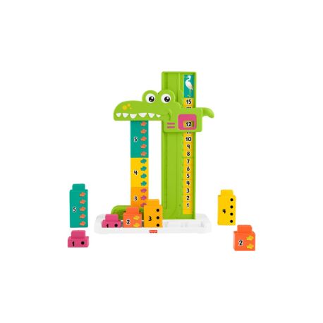 Fisher-Price Mein Zahlen-Krokodil Lernspielzeug mit 10 Stapelblöcken für Kleinkinder