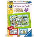 Ravensburger Kinderpuzzle - 12004039 Unterwegs mit Bus, Bahn und Flugzeug - my first puzzle mit 3x6 Teilen und mit Wie