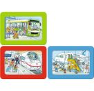 Ravensburger Kinderpuzzle - 12004039 Unterwegs mit Bus, Bahn und Flugzeug - my first puzzle mit 3x6 Teilen und mit Wie