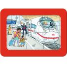 Ravensburger Kinderpuzzle - 12004039 Unterwegs mit Bus, Bahn und Flugzeug - my first puzzle mit 3x6 Teilen und mit Wie