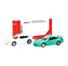 herpa - MiniKit Porsche 911 GT3 (996)  Grandprix Weiß und hellgrün, 2 Stück