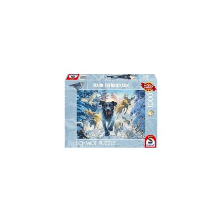 PU1000T.M.Frederickson Hundeliebe, schwarzer Labrador im Schnee