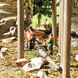 BUSCH H0 A-Set: Schauholzrücken