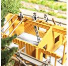 BUSCH H0 A-Set: Zimmermänner mit Gerüst