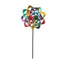 Kinetic Art: Metal Wind Spinner: Rainbow Flower Duett