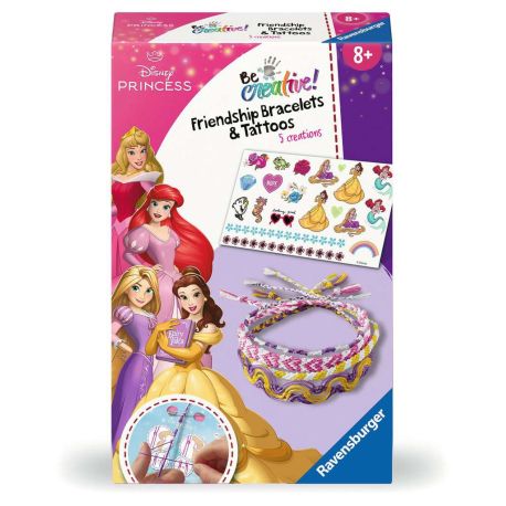 Ravensburger BeCreative 23963 Bastelset Freundschaftsbändchen   Tattoos Disney Prinzessinnen, DIY für Kinder ab 8 Jahr