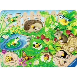Ravensburger Kinderpuzzle 12004040 - Meine Gartenfreunde - my first wooden puzzle mit 10 Teilen - Puzzle für Kinder ab
