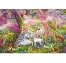 KIPU150T.Einhornfamilie im Blütenwald