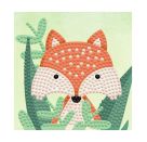 DIAMOND DOTZ® Original Diamond Painting Woodland Fox 9,5 x 9,5 cm mit Bilderrahmen, 674 Diamant Mosaiksteine, Krea