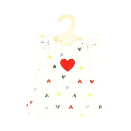 Puppen-Kordkleid Herz-Konfetti mit T-Shirt, Gr. 28-35 cm