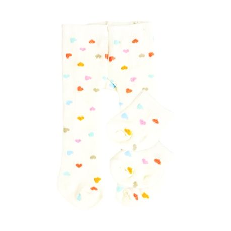Puppen-Strumpfhose mit Söckchen Herz Konfetti, Gr. 35-45 cm