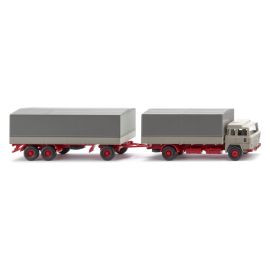 WIKING Pritschenhängerzug (Magirus 235 D) - kieselgrau