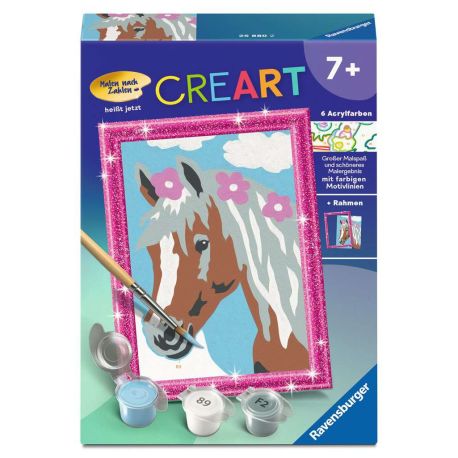 Ravensburger CreArt 25880 - Hübsche Stute  - Malen nach Zahlen Pferd für Kinder ab 7 Jahre