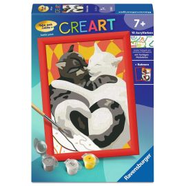 Ravensburger CreArt - Malen nach Zahlen 25884 - Katzen-Liebe - ab 7 Jahren