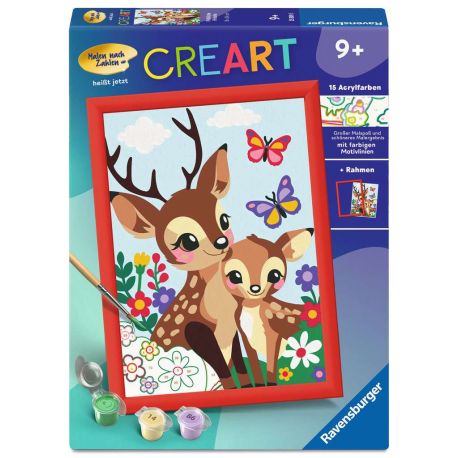 Ravensburger CreArt - Malen nach Zahlen 25889 - Fröhliche Hirsche - ab 9 Jahren