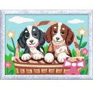 Ravensburger CreArt - Malen nach Zahlen 25890 - Hunde im Körbchen - ab 9 Jahren