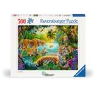 Ravensburger Puzzle 12001384 - Tiger Family in the Oasis - 500 Teile Puzzle für Erwachsene und Kinder ab 12 Jahren