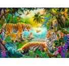 Ravensburger Puzzle 12001384 - Tiger Family in the Oasis - 500 Teile Puzzle für Erwachsene und Kinder ab 12 Jahren