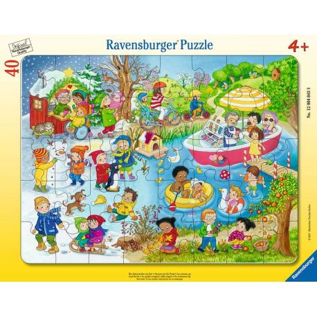 Ravensburger Kinderpuzzle - 12004043 Die Jahreszeiten am See - Rahmenpuzzle für Kinder ab 4 Jahren, mit 30 Teilen