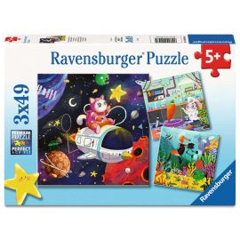 Ravensburger Puzzle - 12004048 Tierwissenschaftler - Puzzle für Kinder ab 5 Jahren, mit 3x49 Teilen