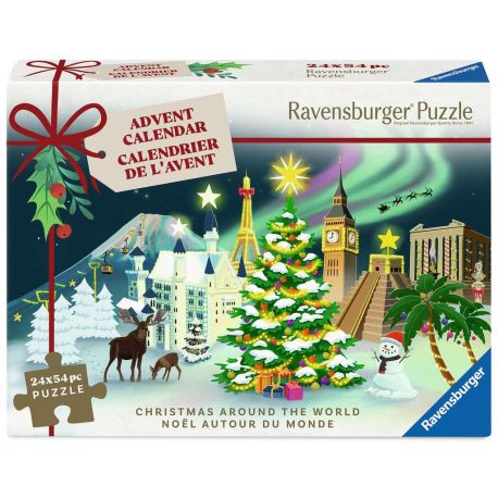 Ravensburger Puzzle Adventskalender 12004246 – 24x 54 Teile Puzzle, alle 24 Motive können nach Belieben aneinander gep