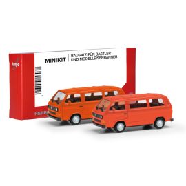 herpa - MiniKit VW T3 Bus, leuchtrot undorange, 2 Stück