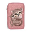 TOPModel 3 Fach Federtasche Affen Applikation JUICY