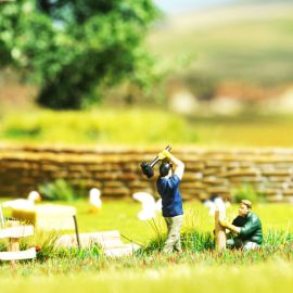 BUSCH H0 A-Set: Koppelzaun aufst.