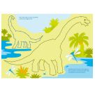 Total bunt von Punkt zu Punkt. Dinosaurier. Von 1 bis 100