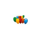 100 sortierte Ballons im Eimer