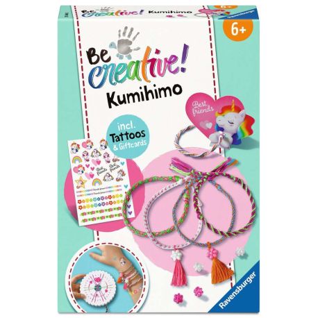 Ravensburger 25540 BeCreative Freundschaftsbändchen Kumihimo   Tattoos, DIY für Kinder ab 6 Jahren