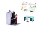 BUSCH H0 A-Set: Lackierer m. Kabine