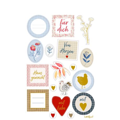 Sticker und Etiketten – Stickerbogen mit 100 Stickern - LandLust